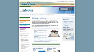Starting a business | Access Nova Scotia | Government of NS