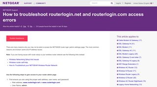 How to troubleshoot routerlogin.net and routerlogin.com access errors