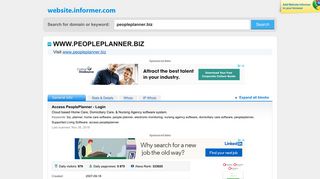 peopleplanner.biz at WI. Access PeoplePlanner - Login