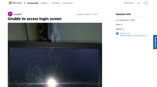 Unable to access login screen - Microsoft Community