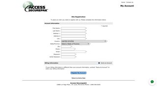 Want to create an account? - Access Securepak