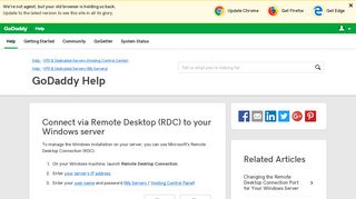 Connect via Remote Desktop (RDC) to your Windows server - GoDaddy