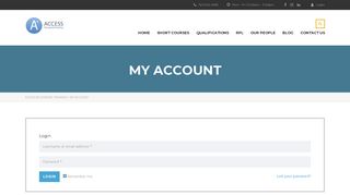 My Account - Access Recognised Training