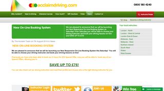 New On-Line Booking System | Acclaim Driving School