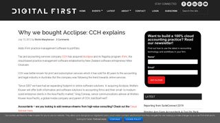 Why we bought Acclipse: CCH explains - Digital First