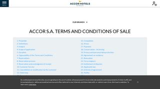 ACCOR SA Terms and conditions of sale - Accor Hotels