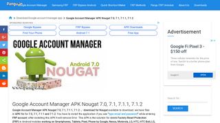 Google Account Manager APK Nougat 7.0, 7.1, 7.1.1, 7.1.2 - Pangu.in
