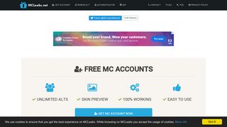 MCLeaks.net - Free MC Accounts