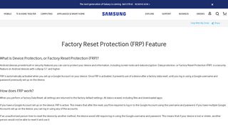 Factory Reset Protection (FRP) - Samsung
