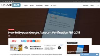 How to Bypass Google Account Verification FRP 2018 - UnlockUnit