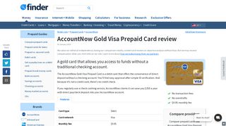AccountNow Gold Visa Prepaid Card review | finder.com