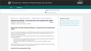 Microsoft Live.Com Password Reset | account.live.com password reset ...