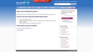 Money Share- Add Money- Deposit Options|AccountNow Prepaid Card