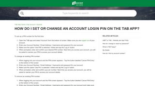 How do I set or change an account login PIN on the UBET app ...