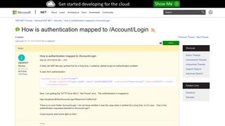 How is authentication mapped to /Account/Login | The ASP.NET Forums