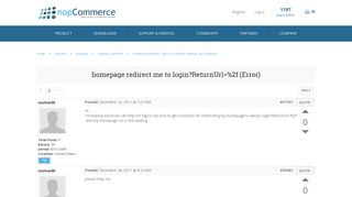 homepage redirect me to login?ReturnUrl=%2f (Error) - nopCommerce