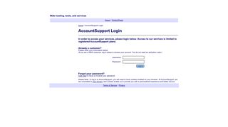AccountSupport Login - Hosting Support
