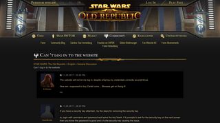 STAR WARS: The Old Republic - Can 't log in to the website