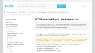 MYOB AccountRight Live Introduction - Neto