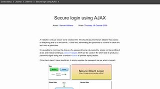 Secure login using AJAX - code otaku