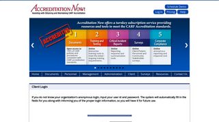 Accreditation Now - Client Login