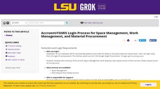 Accruent/FAMIS Login Process for Space Management, Work ...