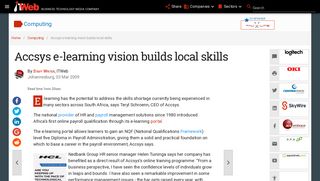 Accsys e-learning vision builds local skills | ITWeb