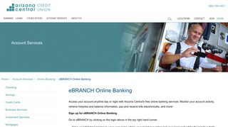 eBRANCH Online Banking - Arizona Central Credit Union