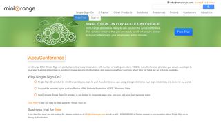 Single Sign On(SSO) solution for AccuConference - miniOrange