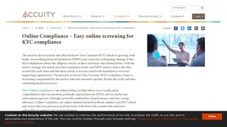 Online Compliance - Easy online screening for KYC ... - Accuity