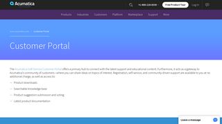 Customer Portal | Acumatica Cloud ERP