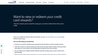Want to View or Redeem Your Credit Card Rewards? - Capital One