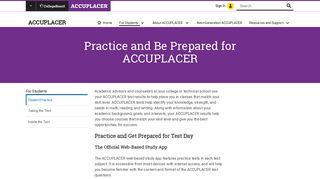 Practice – ACCUPLACER – The College Board