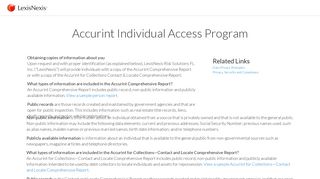 Accurint Individual Access Program | LexisNexis