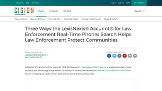 Three Ways the LexisNexis® Accurint® for Law Enforcement Real ...