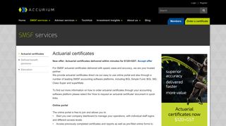 Actuarial certificates | Accurium