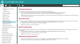 Accuro EMR User Guide - Remote Assistance - QHR EMR Services