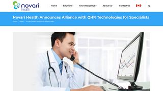 Novari Health Announces Alliance with QHR Technologies for ...
