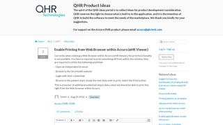 Enable Printing from Web Browser within Accuro | QHR Product Ideas