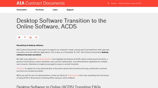 Desktop Software Transition to the Online Software, ACD5 | AIA ...