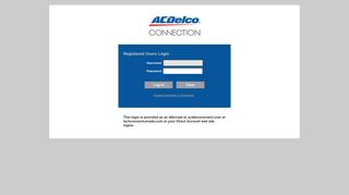 ACDelco Secondary Login - Connection