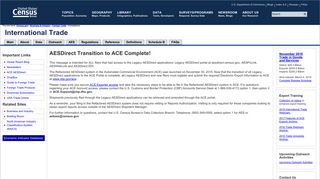 AESDirect Transition to ACE Complete! - U.S. Census Bureau