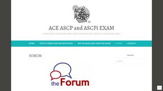 FORUM – ACE ASCP and ASCPi EXAM