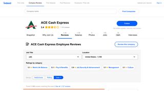 Working at ACE Cash Express: 1,092 Reviews | Indeed.com