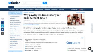 Why payday lenders ask for your bank account details | finder.com