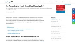 Ace Rewards Visa Credit Card: Should You Apply? | Credit Card ...