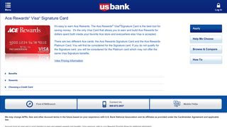 Ace Rewards® Signature Visa® Card | U.S. Bank