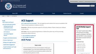 ACE Support | U.S. Customs and Border Protection
