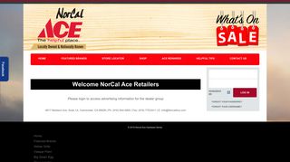 Dealer Login - NorCal Ace Stores