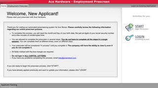 Ace Hardware - Employment Prescreen - applitrack.com